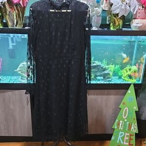 Elegant Black Sheer Sleeve Dress